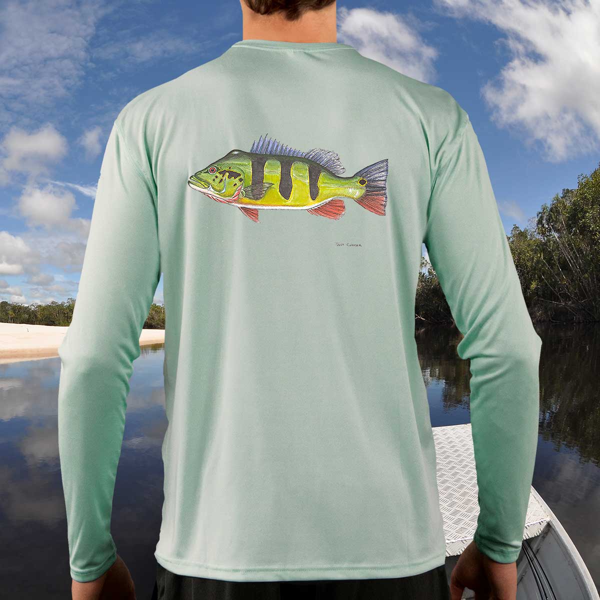 Peacock Bass Solar Long Sleeve Shirt Jeff Currier